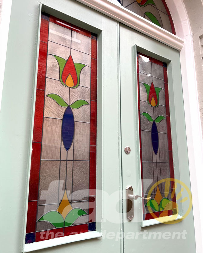 faux stained glass windows